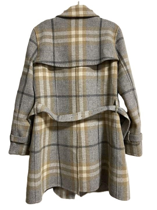 ジャケット・アウター Burberry London Long Wool Coat Nova 9AR BURBERRY LONDON Long Trench Coat Nova Check Wool Gray Women's Size