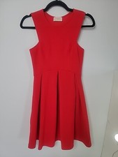 Vibrant Red Everly Dress SZ S Short Fit & Flare Professional Fitted Top Soft