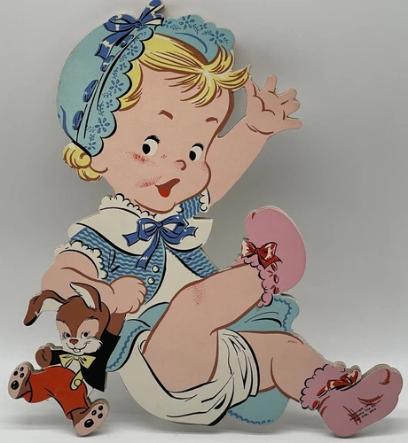 Vintage Nursery Rhymes Wall Plaques Baby Dolly Toy Co Kitschy Bluebirds Retro