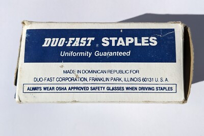 1 box Duo Fast 7512D 3/8'' Staples 5,000/box GALVANIZED for HT755; Roofing, felt