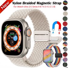 For Apple Watch Ultra iWatch 10 9 8 7 6 SE 46/45/49mm Magnetic Nylon Strap Band