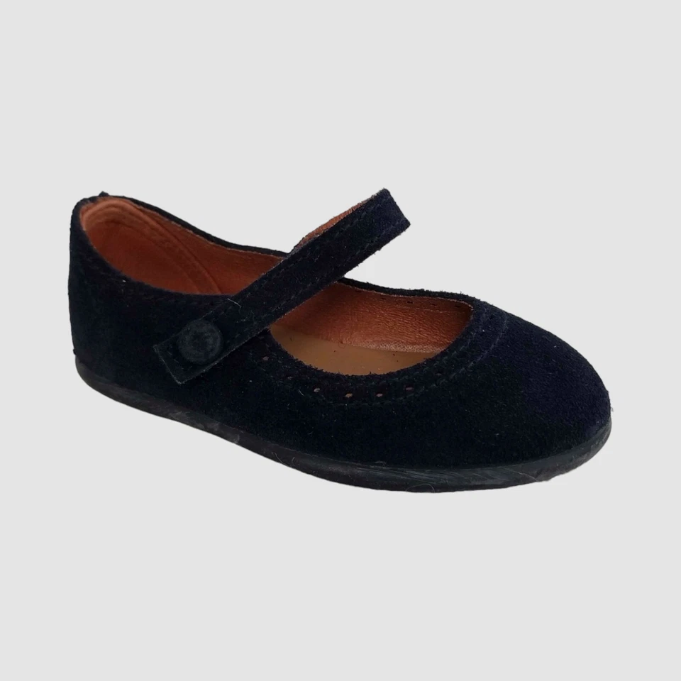 $75 Elephantito Bebé Niñas Azul Gamuza Mary Jane Zapatos Planos Talla 22 Foto 2 de 4