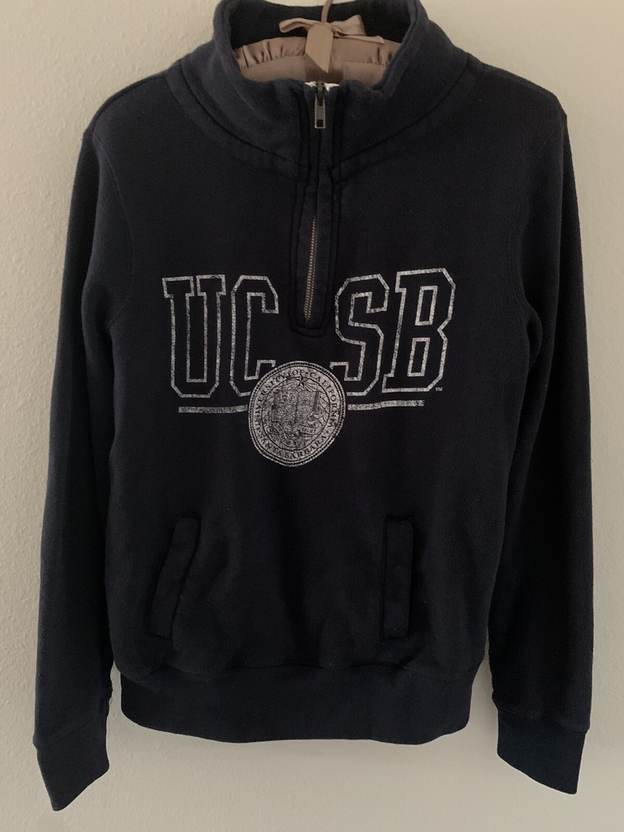 S Vintage UCSB Half Zip Sweatshirt College Prep University Cal