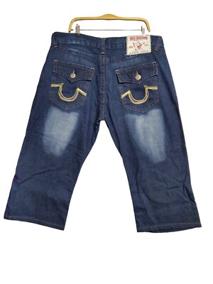 True Religion Joey Big T Mens Short Jeans Size W 42 Blue