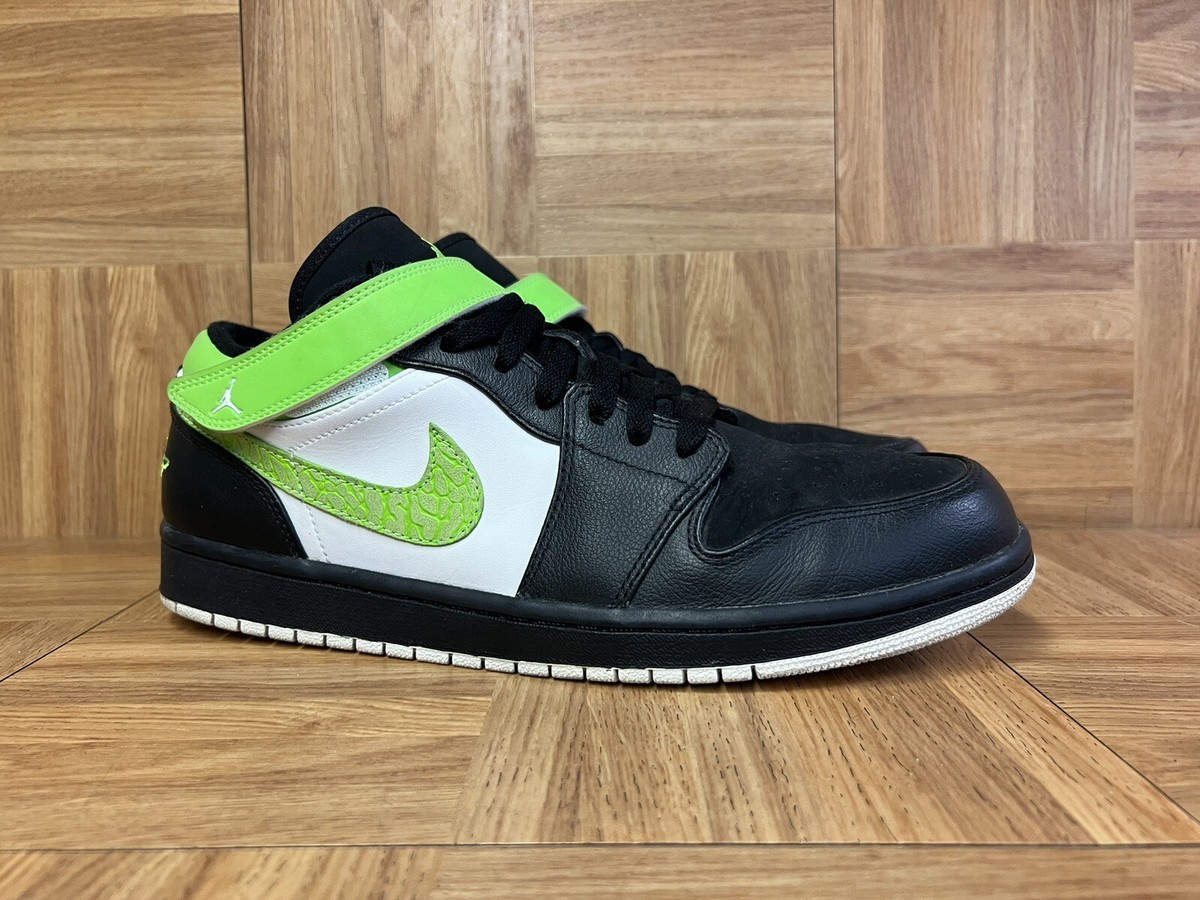 RARE🔥 Size 11 - Nike Air Jordan 1 Strap Low Black Electric Green
