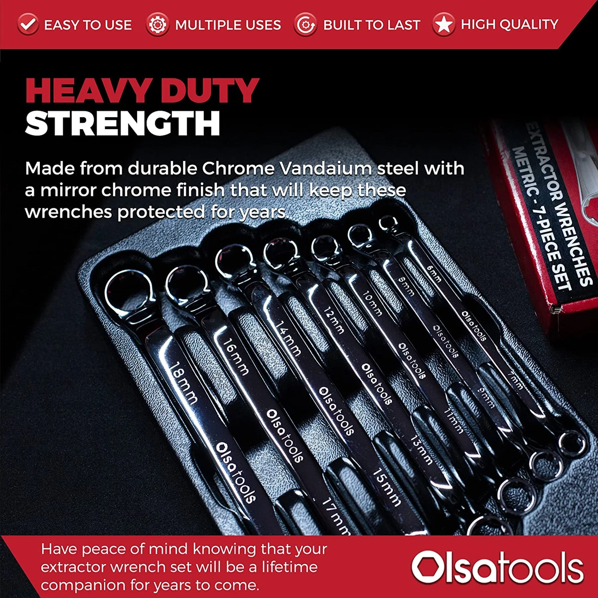 Bolt extractor wrench outlet