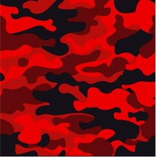 Black Red Camo Wrap Vinyl Matte Laminated 12x12