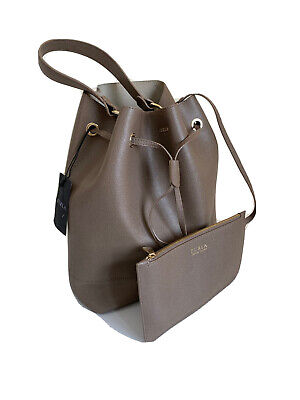 Furla Stacy Medium Drawstring Bucket Leather Bag Daino Furla Stacy Medium Drawstring Bucket Leather Bag Daino