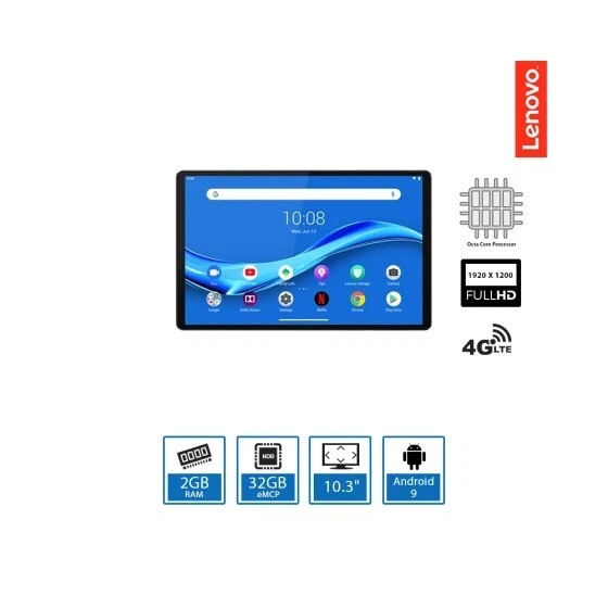Lenovo Tab M10 FHD Plus 2nd Gen Tablet 4G LTE MediaTek Helio P22T Octa Core 2GB  - Image 3 of 4