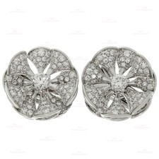 BVLGARI Earrings Divas' Dream Diamond 18k White Gold Flower