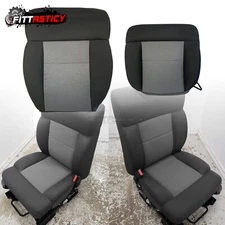 For 2004-2008 Ford F150 Driver Passenger Bottom Top Cloth Seat Cover Dark Gray