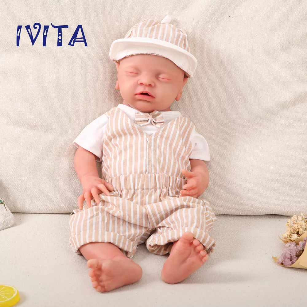 Bebe Reborn 18 Full Solid Silicone Reborn Doll Twins A&B Handmade Painted  Sleeping Baby Doll Boneca