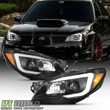 For 2006-2007 Subaru Impreza WRX LED DRL Tube Projector Headlights Left+Right