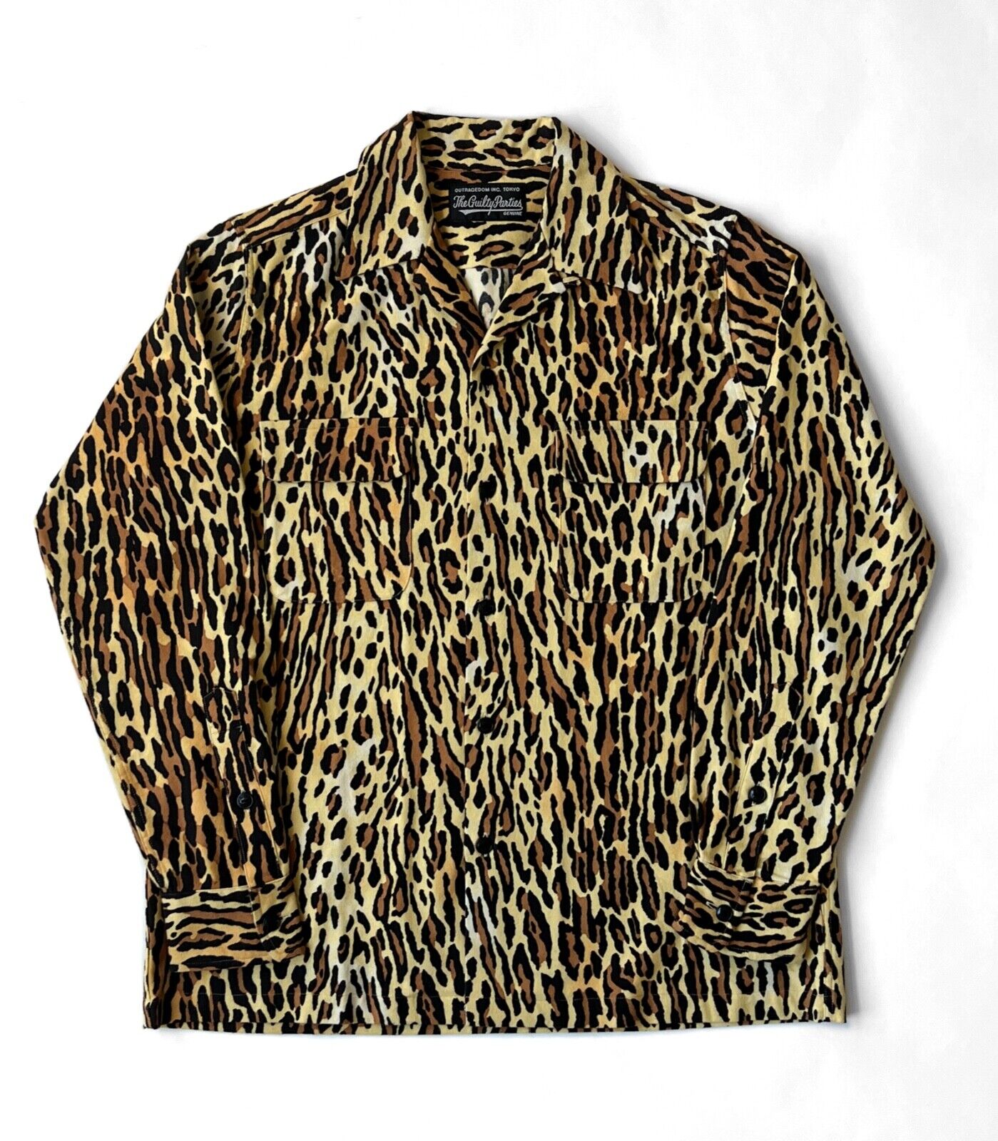 Wacko Maria Guilty Parties Leopard Camp Collar Shirt Size Small