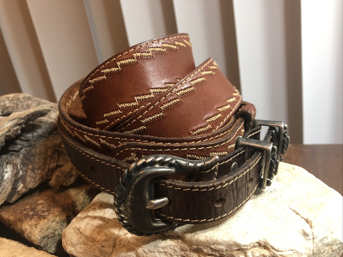 Doppia Vita Locomotive Leather Brown Belt with studded Buckle CLEARANCE - Brown Vintage Studded Belt - B004 - Double J  main image 4