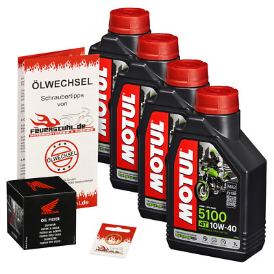 Honda CBR 900 RR Fireblade (SC44) 00-01, ORIGINAL Ölfilter + MOTUL 5100 Öl 10w40