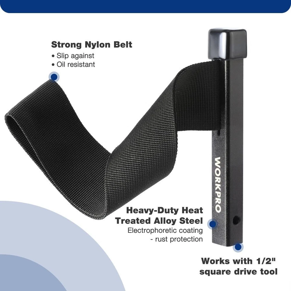 Workpro нейлоновый ремень масляный фильтр гаечный ключ 1/2 дюйма Dr универсальные инструменты для удаления масляного фильтра - Изображение 4 из 4