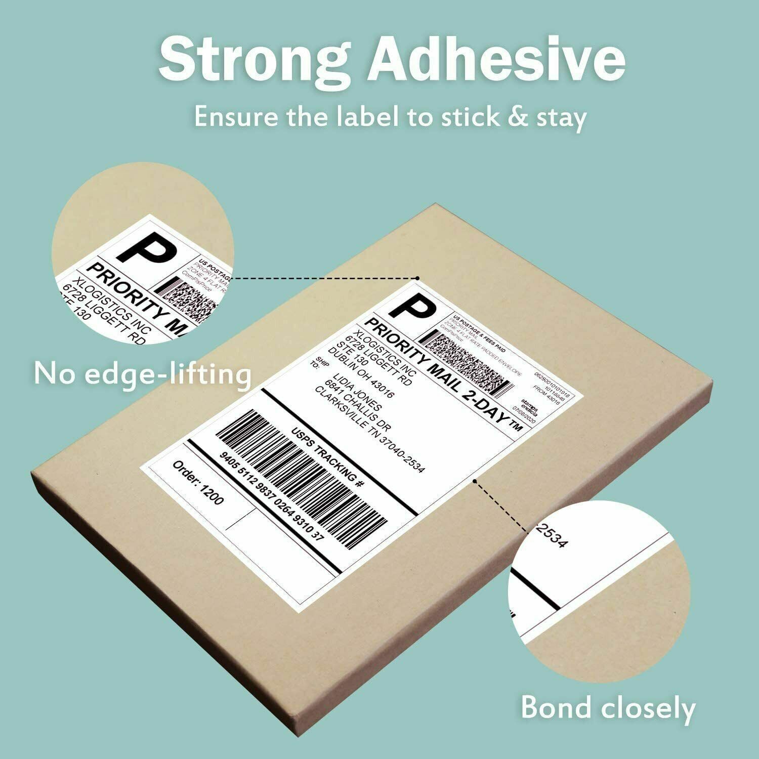 50 Shipping Address Labels Blank 8.5"x5.5" Half Sheet Self Adhesive 2 Per Sheet