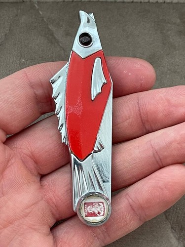 Coltello Sovietico Vintage Pesca Perm Tasca Pieghevole Souvenir Pesce Rybka URSS - Foto 4 di 16