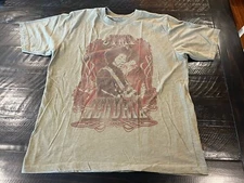 Jimi Hendrix Graphic T-Shirt, EMO Adult Large Rock n' Roll TEE Greenishbrown