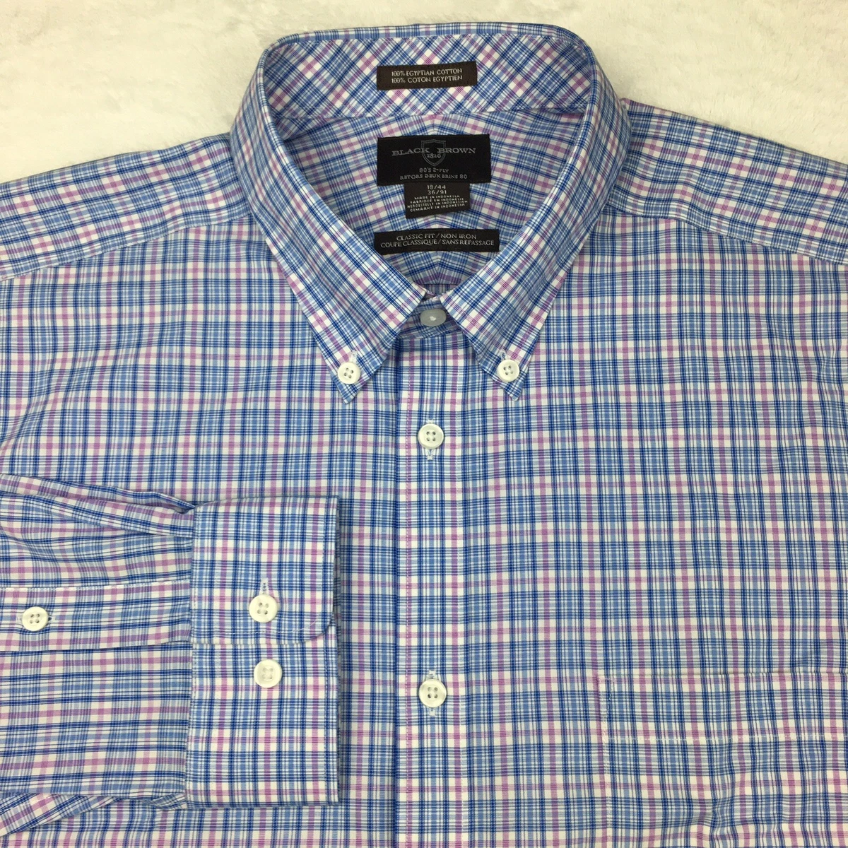 Black Brown 1826 Blue Button-Down Dress Shirts for Men for sale | eBay