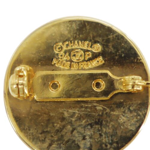 CHANEL CC Logos Used Matelasse Swing Pin Brooch Gold Plated 94P Vintage #CM14 S - Picture 10 of 10