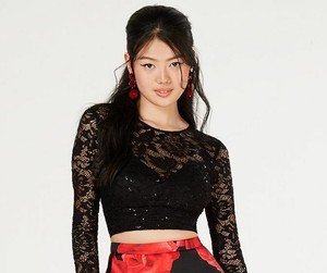 black lace sequin top