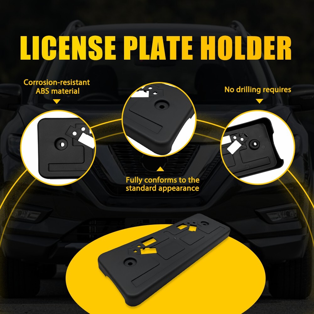 For 2017-2020 Nissan Rogue Front License Plate Holder Frame Mounting ABS Bracket