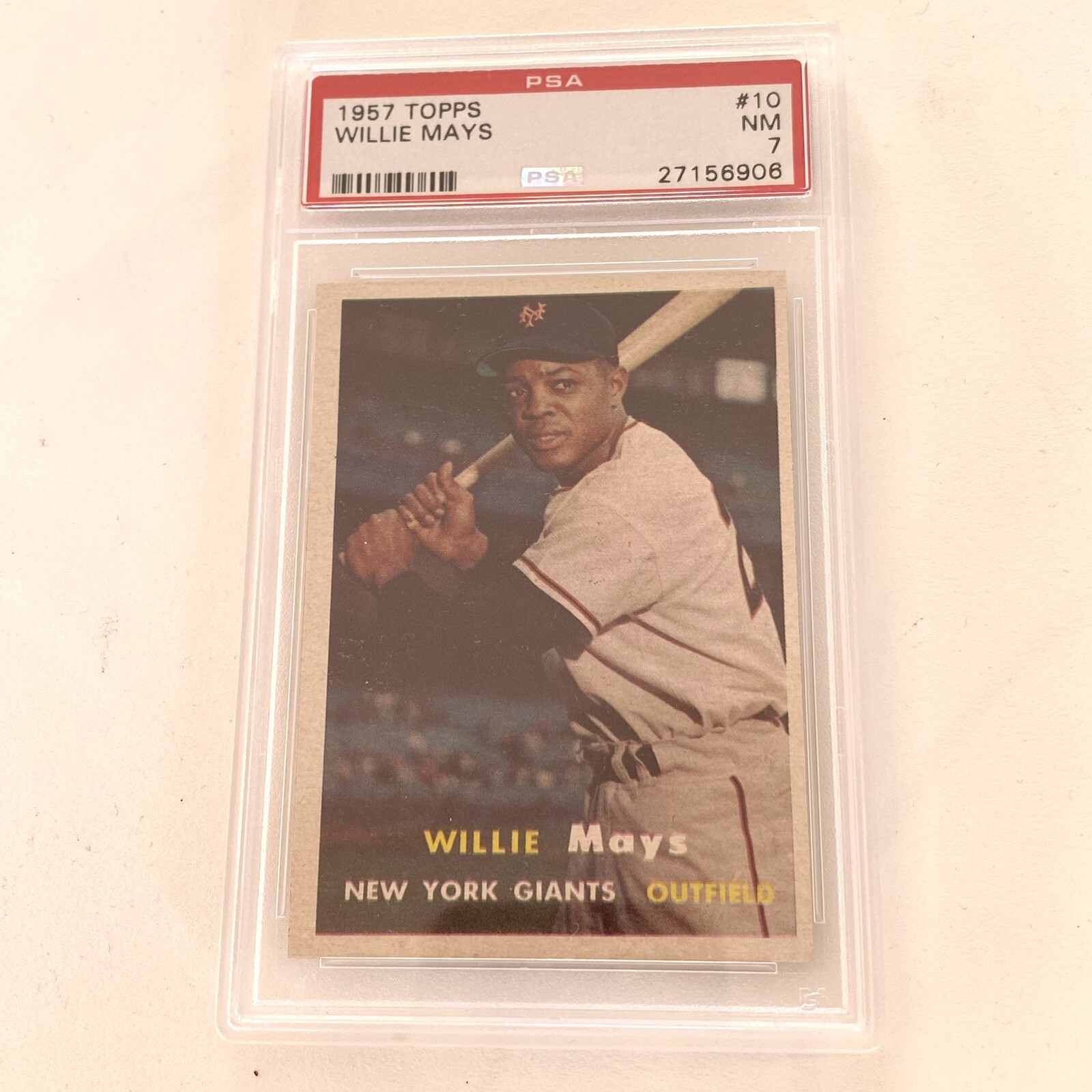 1957 Topps Willie Mays #10 PSA 7 NM Very Clean
