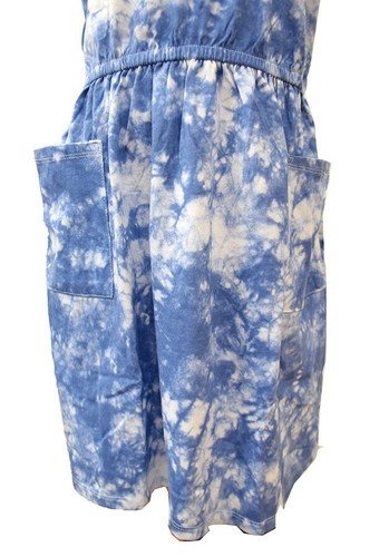 Cat & Jack Girl's Size L Blue Tie-Dye T-Shirt Dress w/Smock Pockets, NWT - Picture 3 of 6