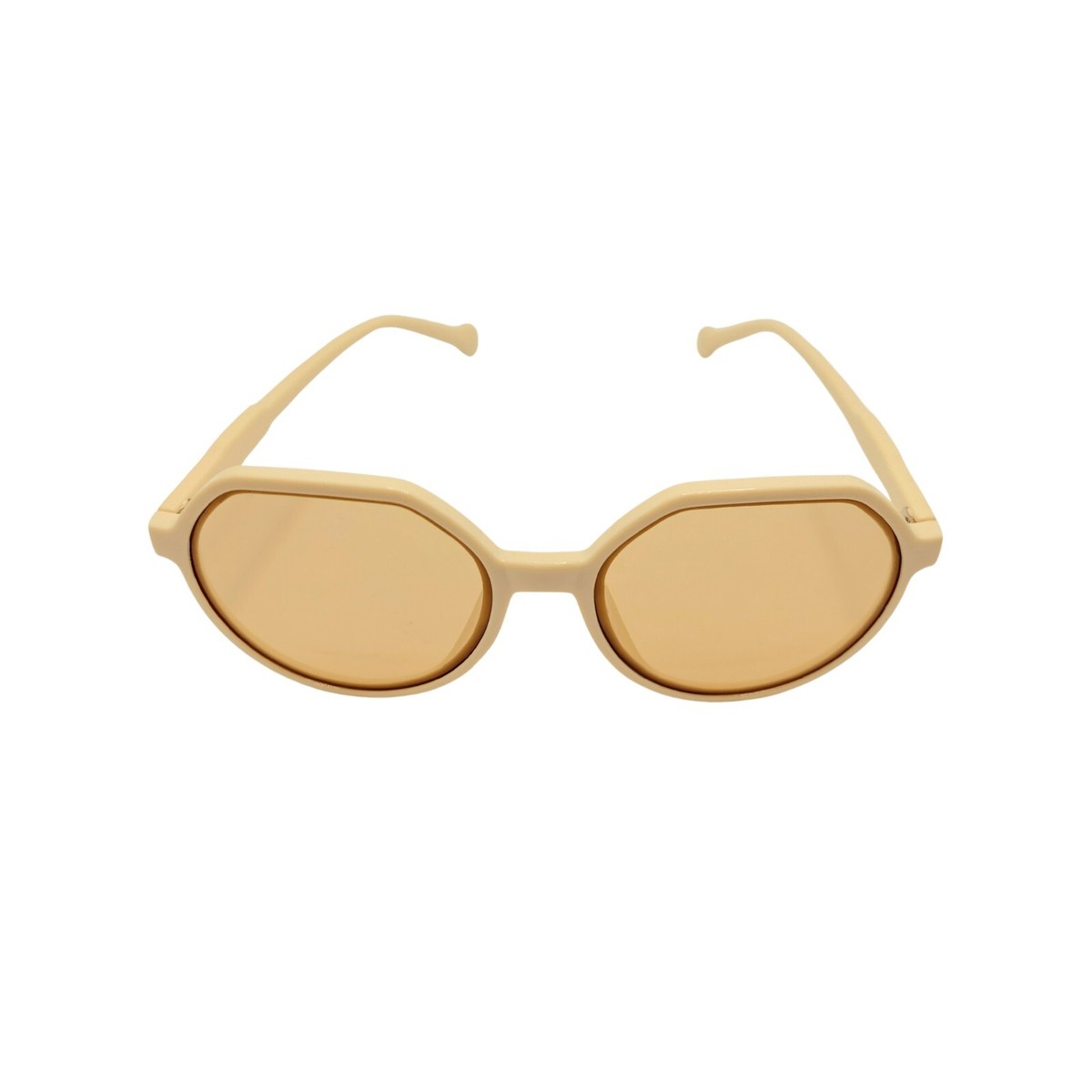 New Oversized Round Sunglasses Women Shades Beige Outdoor Glasses - Main Image