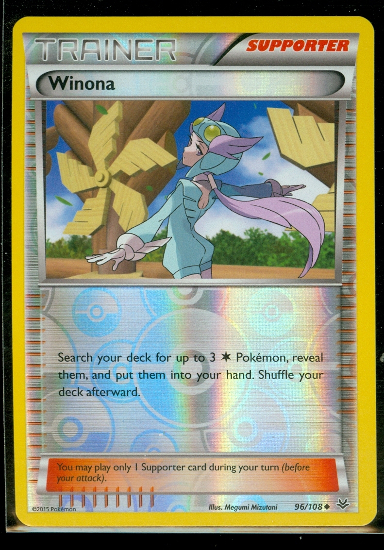 Pokemon WINONA 96/108 - XY Roaring Skies - Rev Holo - MINT