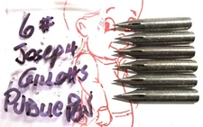 VINTAGE 6 JOSEPH GILLOTTS #292 PUBLIC DIP PEN NIBS++LETTERS+DRAW+DETAILS & PHOTO