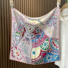 100% Silk Boutique scarf  twill printing Square Shawl Scarf 68*68cm