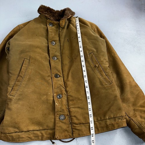 VTG WWII US NAVY USN N1 Deck Jacket Sz 38 Alpaca Stencil Work Coat Rare WW2 - Picture 14 of 24