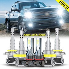 For Chevy Silverado 1500 2500 Hd 2007-2015 6000k Led Headlights Fog Bulbs Kit