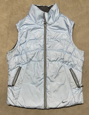 Vintage Y2K Nike Puffer Vest Reversible Duck Down Women s Size Medium