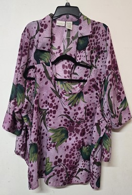 White Stag Multicolor 2 Piece Set Blouse And Tank Women's Size 38/40 Casual Top