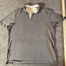 Tommy Bahama Mens Polo Shirt Light Gray Tencel Blend Short Sleeve Large