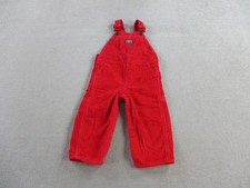 Osh Kosh Overalls Boys 18 Months Bright Red Corduroy Carpenter Utility Bib VTG