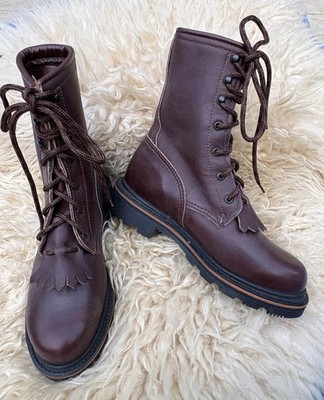 Vintage Red Wing 4302 Lacer Packer Boots Men 7 B Women 8.5 Burgundy Vibram USA