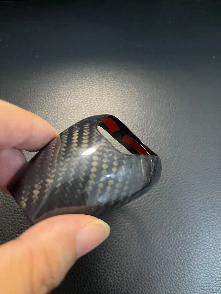 Real Carbon Fiber Gear Shift Knob Cover Fit for BMW M3 M5 M6 E90 E60 Foto 3 de 4
