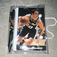 Manu Ginobili Spiral Notebook Cardboard Cover with Pen and Case