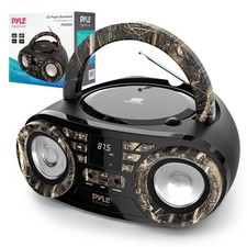 Pyle Portable CD Player Bluetooth Boombox Speaker-AM/FM Stereo Black