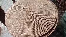 30  Bast Platzset rund ca. 35 cm Ø  Tischset Untersetzer braun/Beige 