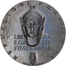 [#397883] France, Medal, sénat, Gaston Vallette, 1968, Silver, Marcel Renard, AU