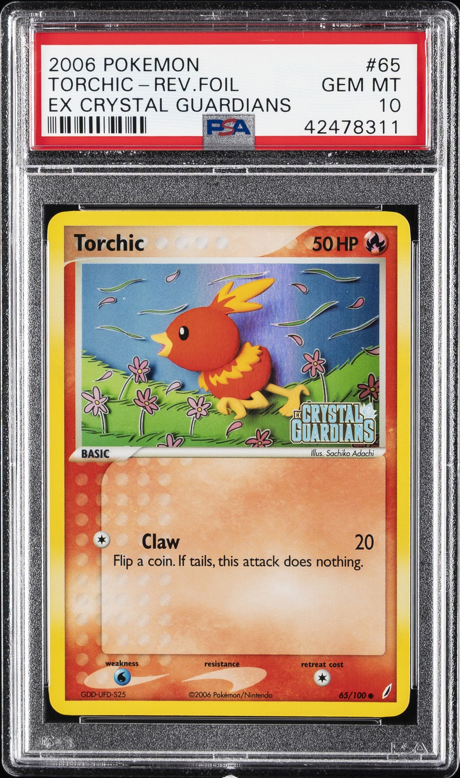 2006 POKEMON EX CRYSTAL GUARDIANS #65 TORCHIC-REVERSE FOIL PSA 10