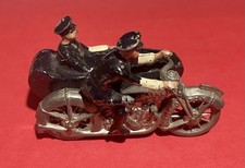 Police Blue Motorcycle And Sidecar By John Hill, Johillco Toy In Very Good Cond.