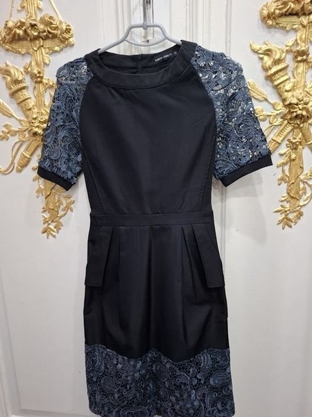 Women Dress Black Satin 36 #1LQI