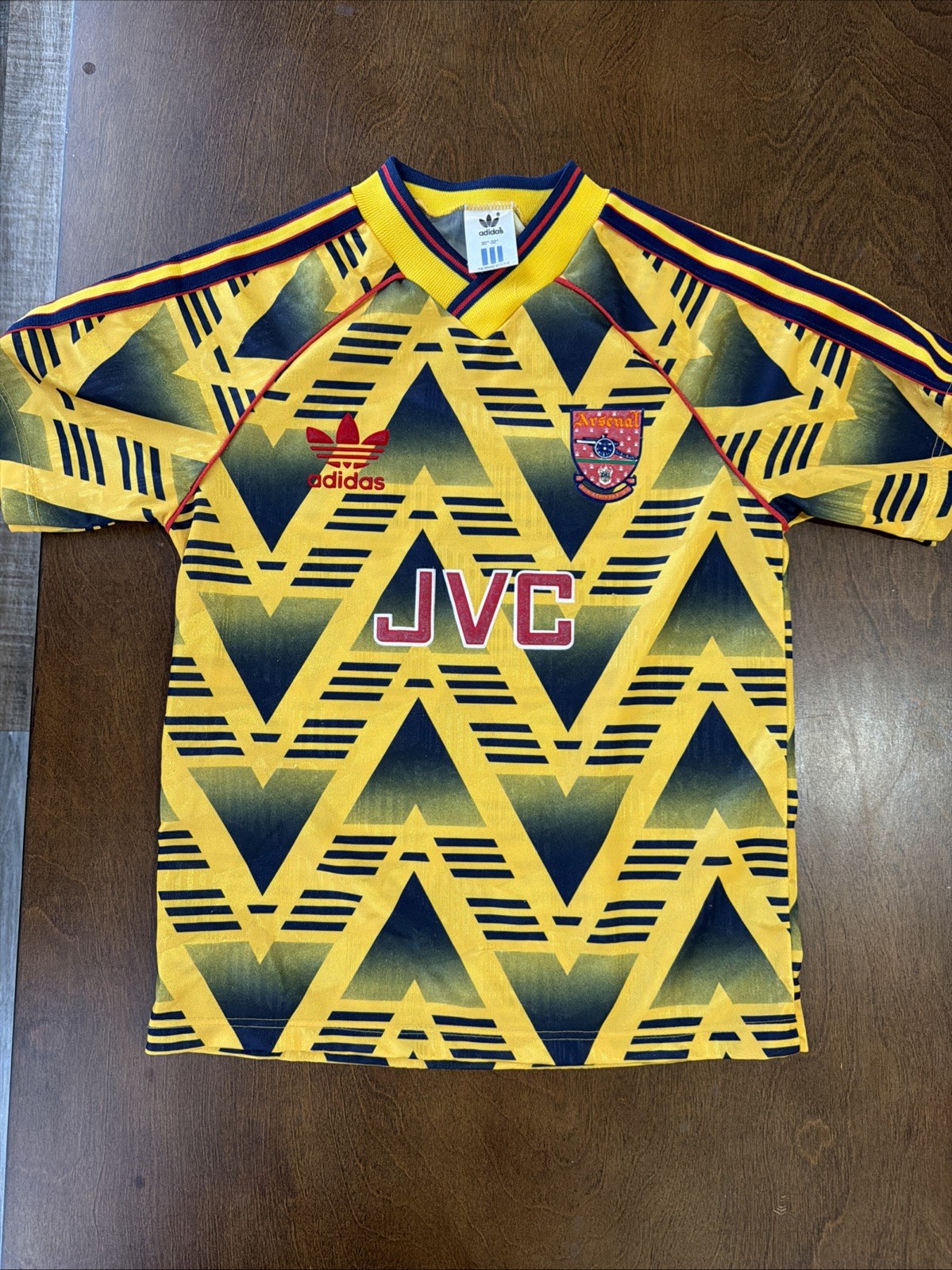 Arsenal 1991 sz 30-32 Away  Football Shirt  Jersey LONDON Vintage Adidas Trefoil